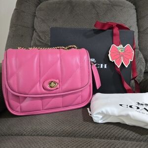 Coach Pillow Madison Petunia Pink Quilted Shoulder Bag